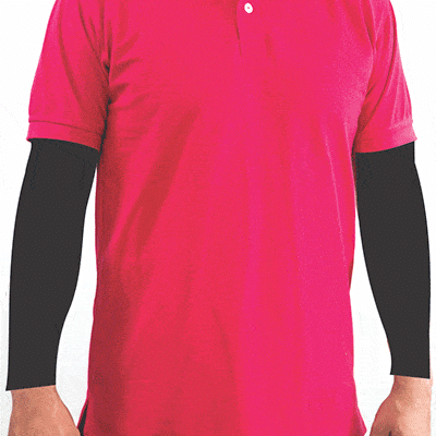 camiseta tipo polo fucsia