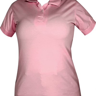 Camiseta tipo polo rosa mujer