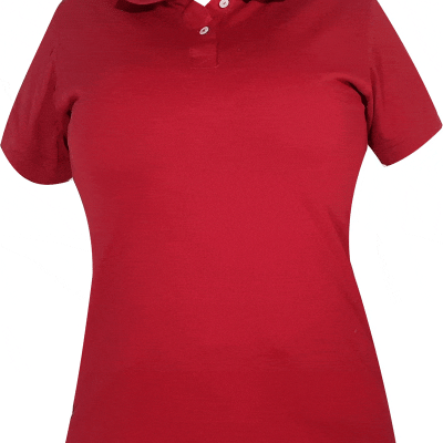 camiseta tipo polo roja mujer